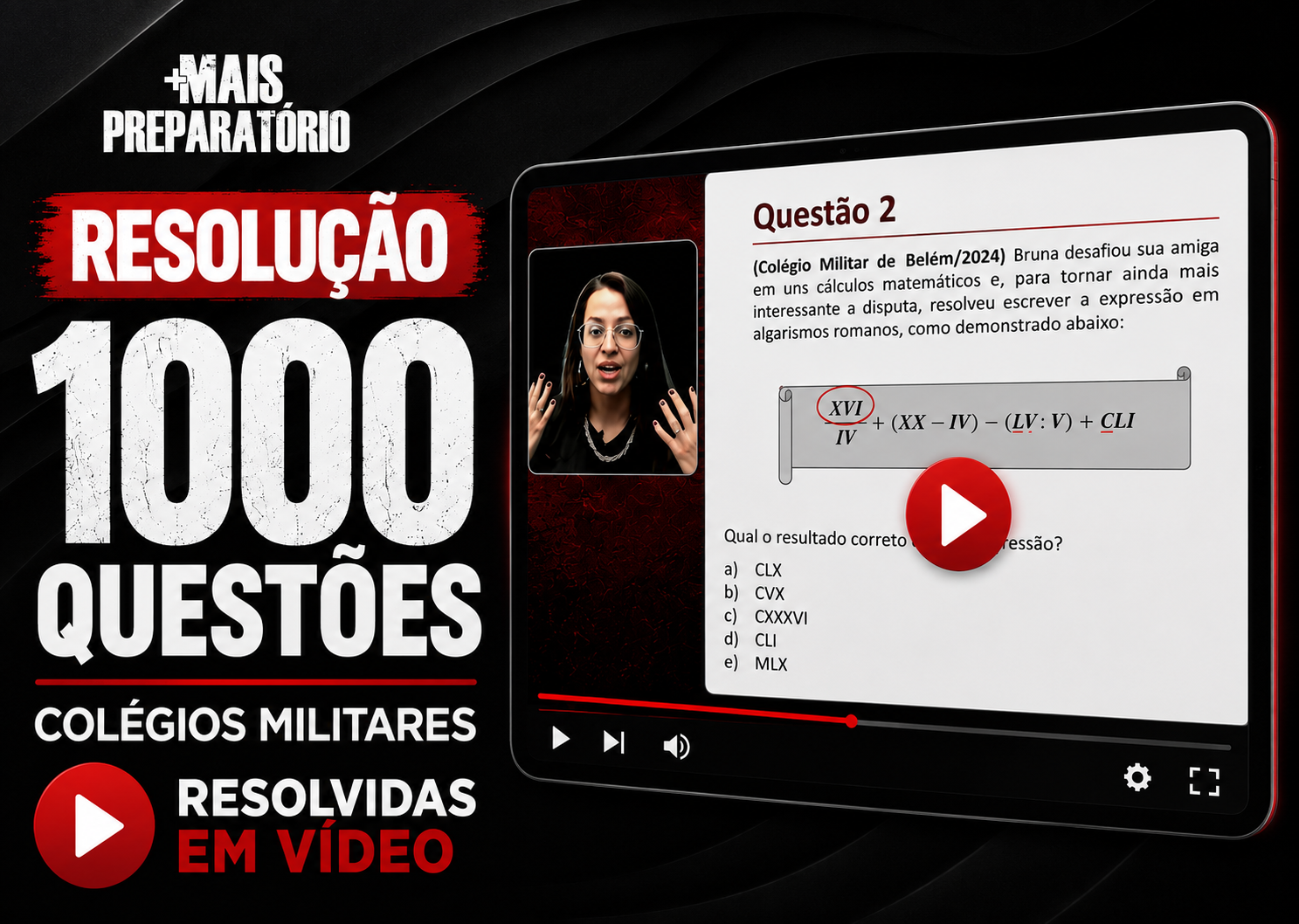 Resolução Comentada em Vídeo de 1000 Questões dos Colégios Militares do Exército (6º ano) [Pré-Venda]